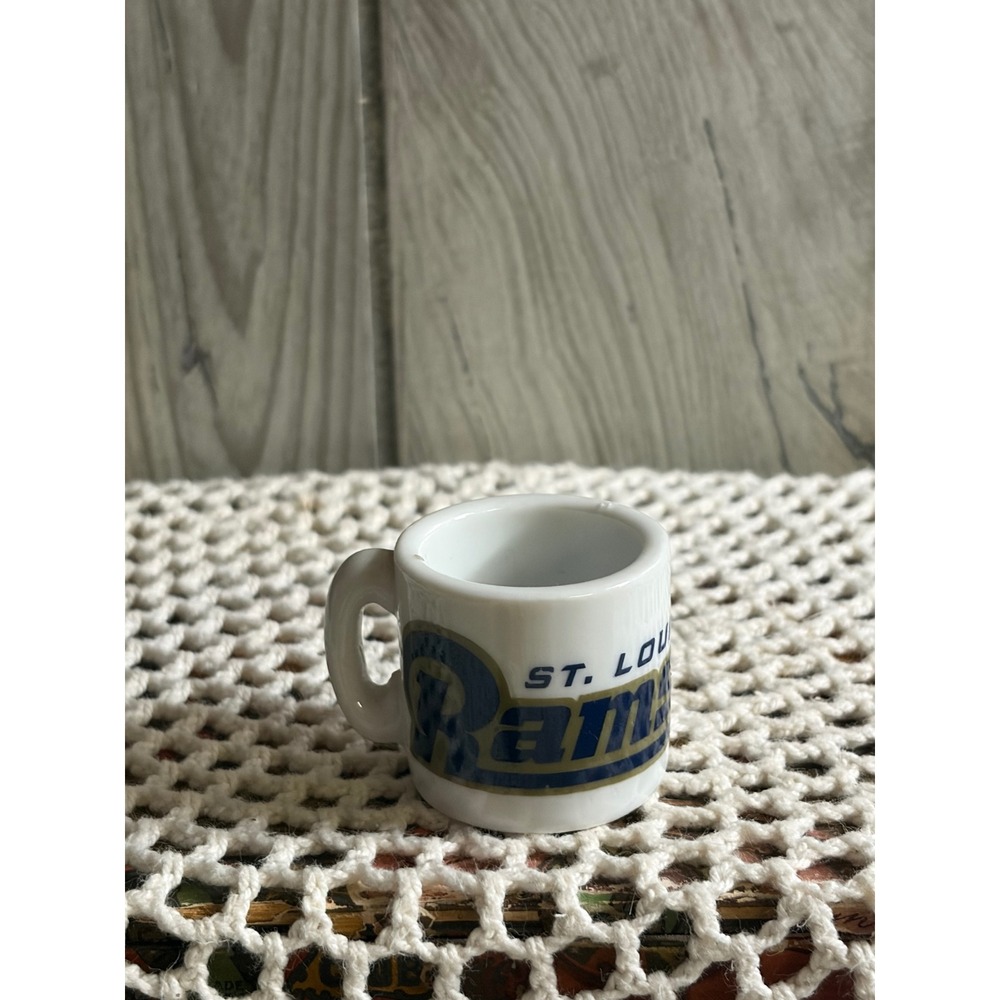 Vintage St Louis Rams NFL Mini Mug Ceramic Shot Glass Collectible